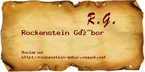 Rockenstein Gábor névjegykártya